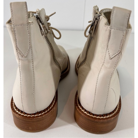 Vince Women’s Cabria Leather Combat Lace-up Boot In Off White, size 7.5 - Picture 6 of 12